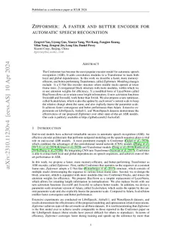 Zipformer: A faster and better encoder for automatic speech recognition