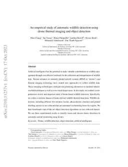 An empirical study of automatic wildlife detection using drone thermal
  imaging and object detection