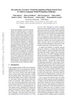 Revealing the Unwritten: Visual Investigation of Beam Search Trees to
  Address Language Model Prompting Challenges