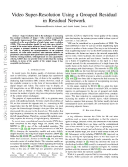 Video Super-Resolution Using a Grouped Residual in Residual Network