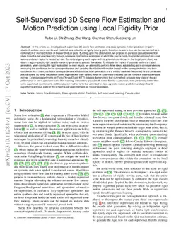 Self-Supervised 3D Scene Flow Estimation and Motion Prediction using
  Local Rigidity Prior