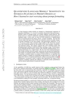 Quantifying Language Models' Sensitivity to Spurious Features in Prompt
  Design or: How I learned to start worrying about prompt formatting