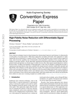 High-Fidelity Noise Reduction with Differentiable Signal Processing