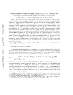Monte-Carlo/Moments micro-macro Parareal method for unimodal and bimodal
  scalar McKean-Vlasov SDEs
