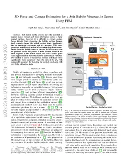 3D Force and Contact Estimation for a Soft-Bubble Visuotactile Sensor
  Using FEM