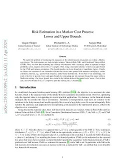 Risk Estimation in a Markov Cost Process: Lower and Upper Bounds