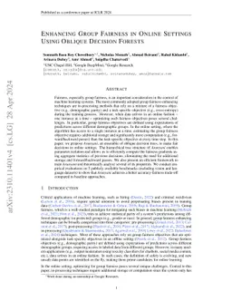 Enhancing Group Fairness in Online Settings Using Oblique Decision
  Forests
