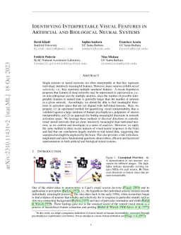 Identifying Interpretable Visual Features in Artificial and Biological
  Neural Systems