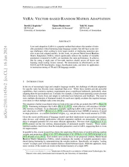 VeRA: Vector-based Random Matrix Adaptation