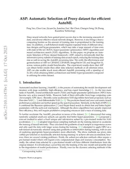 ASP: Automatic Selection of Proxy dataset for efficient AutoML
