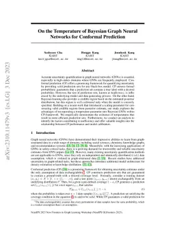 On the Temperature of Bayesian Graph Neural Networks for Conformal
  Prediction
