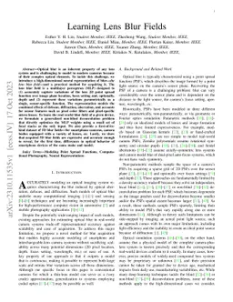 Learning Lens Blur Fields