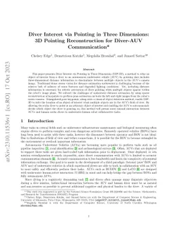 Diver Interest via Pointing in Three Dimensions: 3D Pointing
  Reconstruction for Diver-AUV Communication
