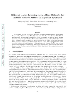 Efficient Online Learning with Offline Datasets for Infinite Horizon
  MDPs: A Bayesian Approach