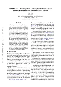 MUST&P-SRL: Multi-lingual and Unified Syllabification in Text and
  Phonetic Domains for Speech Representation Learning