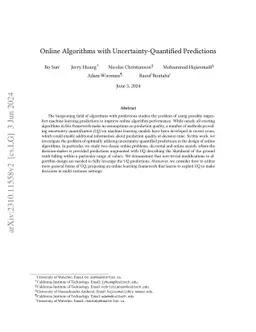 Online Algorithms with Uncertainty-Quantified Predictions
