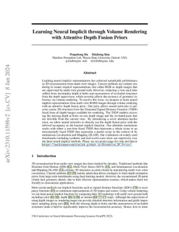 Learning Neural Implicit through Volume Rendering with Attentive Depth
  Fusion Priors