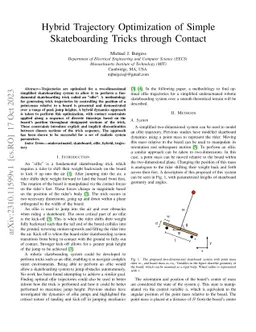 Hybrid Trajectory Optimization of Simple Skateboarding Tricks through
  Contact