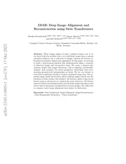 DIAR: Deep Image Alignment and Reconstruction using Swin Transformers