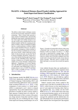 TK-KNN: A Balanced Distance-Based Pseudo Labeling Approach for
  Semi-Supervised Intent Classification