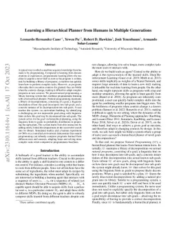 Learning a Hierarchical Planner from Humans in Multiple Generations