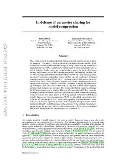 In defense of parameter sharing for model-compression