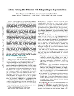 Holistic Parking Slot Detection with Polygon-Shaped Representations