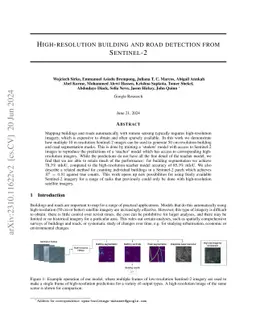 High-Resolution Building and Road Detection from Sentinel-2
