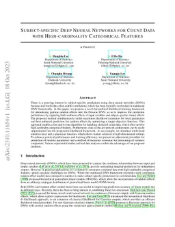 Subject-specific Deep Neural Networks for Count Data with
  High-cardinality Categorical Features