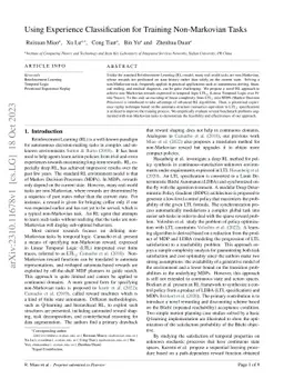 Using Experience Classification for Training Non-Markovian Tasks