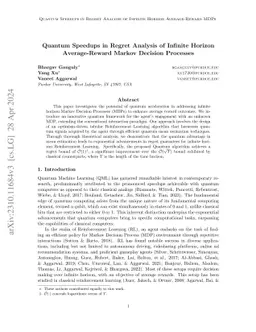 Quantum Speedups in Regret Analysis of Infinite Horizon Average-Reward Markov Decision Processes