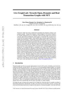 Live Graph Lab: Towards Open, Dynamic and Real Transaction Graphs with
  NFT