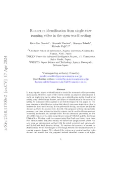 Runner re-identification from single-view running video in the
  open-world setting