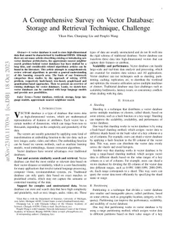 A Comprehensive Survey on Vector Database: Storage and Retrieval Technique, Challenge