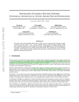 Separating Invisible Sounds Toward Universal Audiovisual Scene-Aware
  Sound Separation