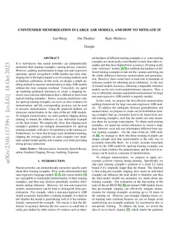 Unintended Memorization in Large ASR Models, and How to Mitigate It