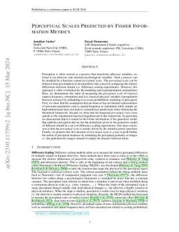 Perceptual Scales Predicted by Fisher Information Metrics