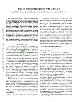 Bias in Emotion Recognition with ChatGPT