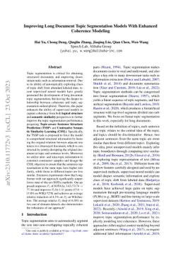 Improving Long Document Topic Segmentation Models With Enhanced
  Coherence Modeling