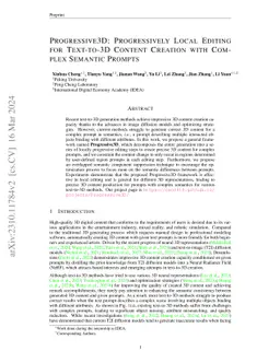 Progressive3D: Progressively Local Editing for Text-to-3D Content
  Creation with Complex Semantic Prompts