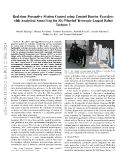 Real-time Perceptive Motion Control using Control Barrier Functions with
  Analytical Smoothing for Six-Wheeled-Telescopic-Legged Robot Tachyon 3