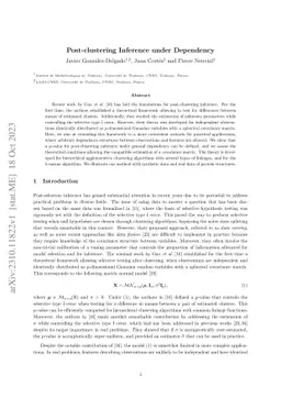 Post-clustering Inference under Dependency