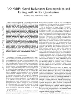 VQ-NeRF: Neural Reflectance Decomposition and Editing with Vector
  Quantization