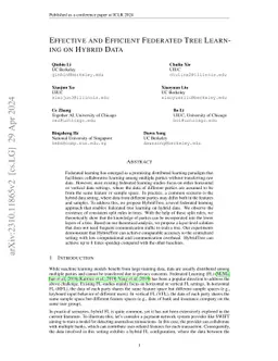 Effective and Efficient Federated Tree Learning on Hybrid Data