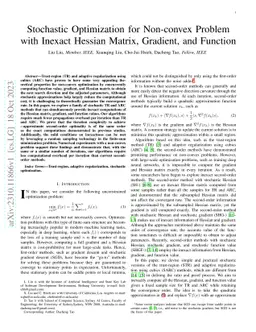 Stochastic Optimization for Non-convex Problem with Inexact Hessian
  Matrix, Gradient, and Function