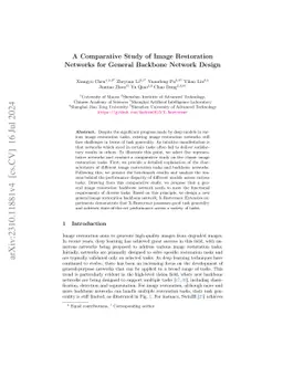A Comparative Study of Image Restoration Networks for General Backbone
  Network Design