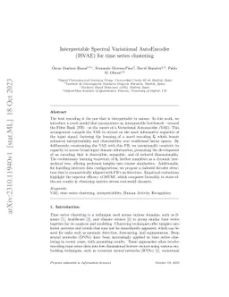 Interpretable Spectral Variational AutoEncoder (ISVAE) for time series
  clustering
