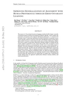 Improving Generalization of Alignment with Human Preferences through
  Group Invariant Learning