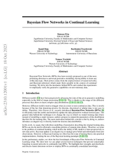 Bayesian Flow Networks in Continual Learning