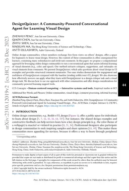 DesignQuizzer: A Community-Powered Conversational Agent for Learning
  Visual Design